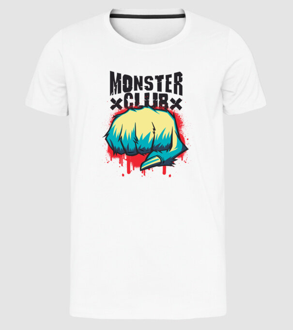 Monster Club model alb pe tricou