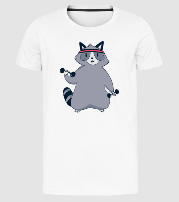 Raton antrenament model alb pe tricou