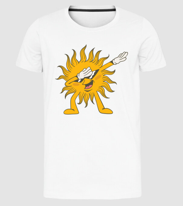 Soare DAB model alb pe tricou