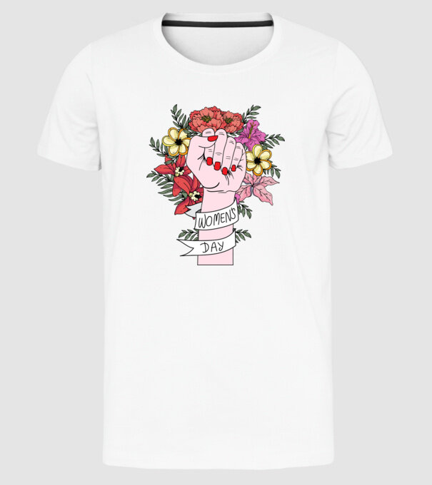 Ziua Internațională a Femeii 8 martie model alb pe tricou
