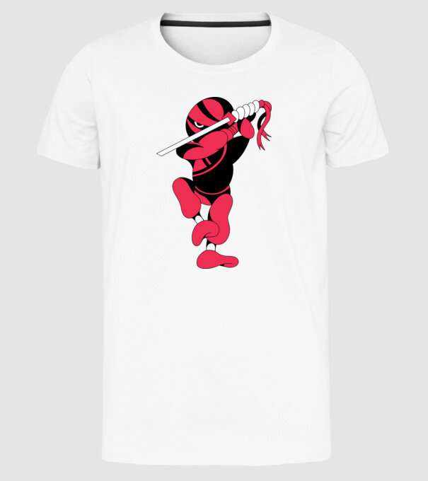 Ninja model alb pe tricou