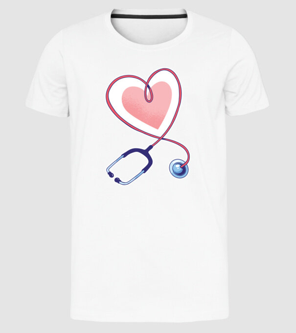 Soră Asistentă Stetoscop model alb pe tricou