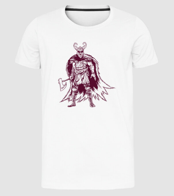 Războinic Odin Viking model alb pe tricou
