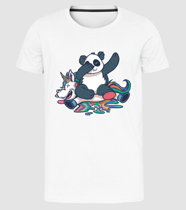 Panda DAB Unicorn model alb pe tricou