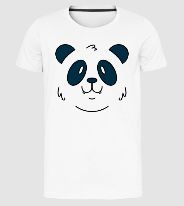 Cap de panda model alb pe tricou