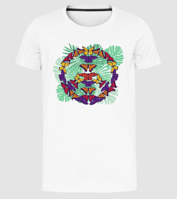 Peace tricou cu fluturi model alb pe tricou