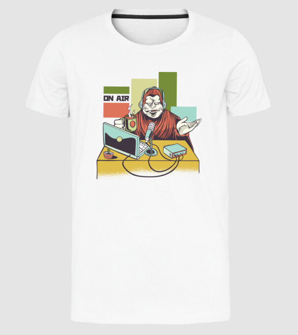 Yeti cu Radio model alb pe tricou