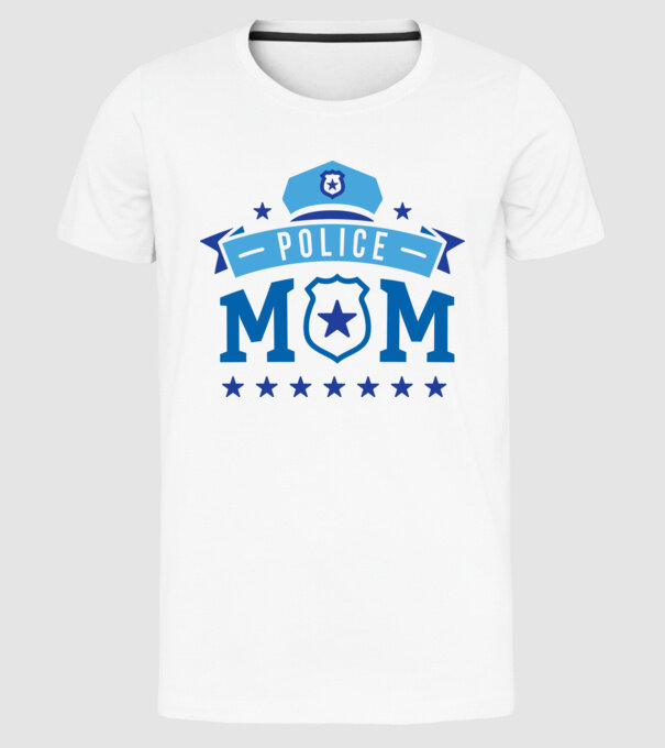 Mamă Polițist model alb pe tricou