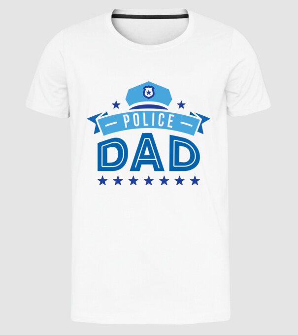 Tată Polițist model alb pe tricou