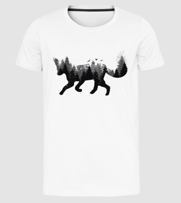 Vulpe pădure Natură model alb pe tricou