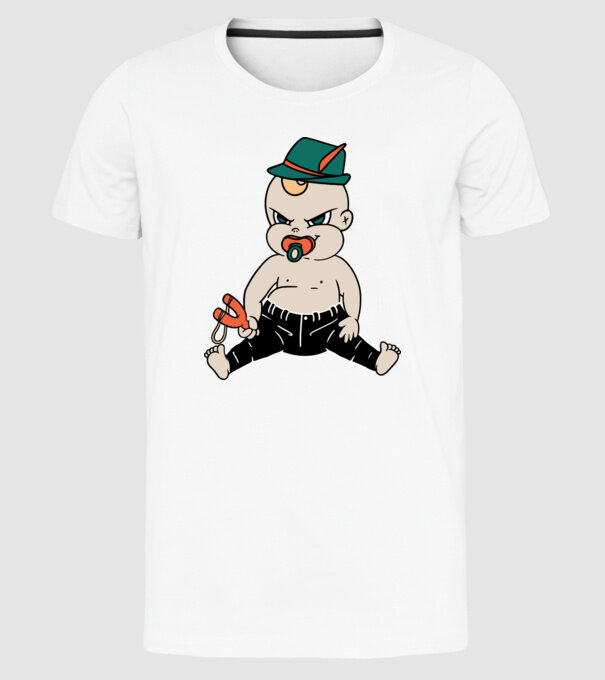 Bebe neastâmpărat model alb pe tricou