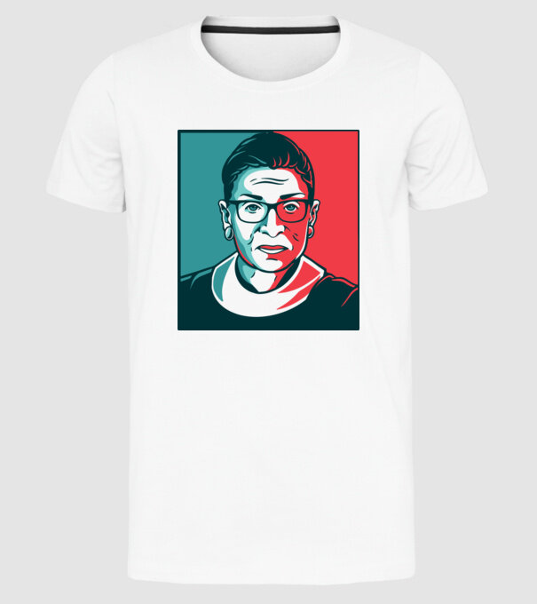 Ruth Bader Ginsburg model alb pe tricou