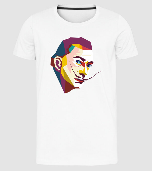Salvador Dali abstract model alb pe tricou