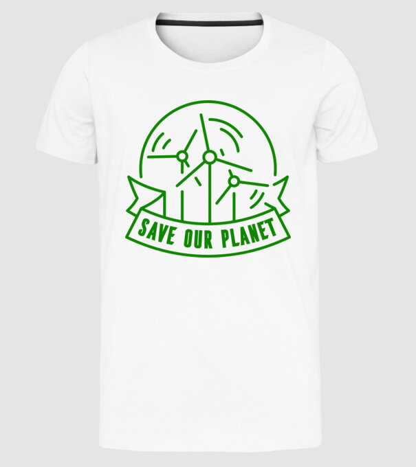 Save Our Planet - Ziua Pământului model alb pe tricou