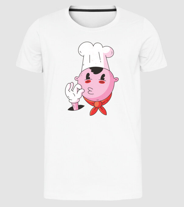 Degustare bucătar model alb pe tricou