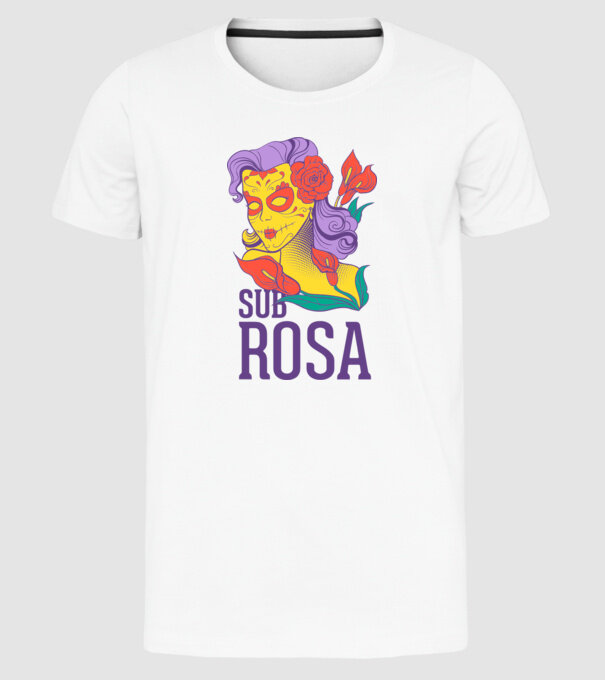 Sub Rosa model alb pe tricou