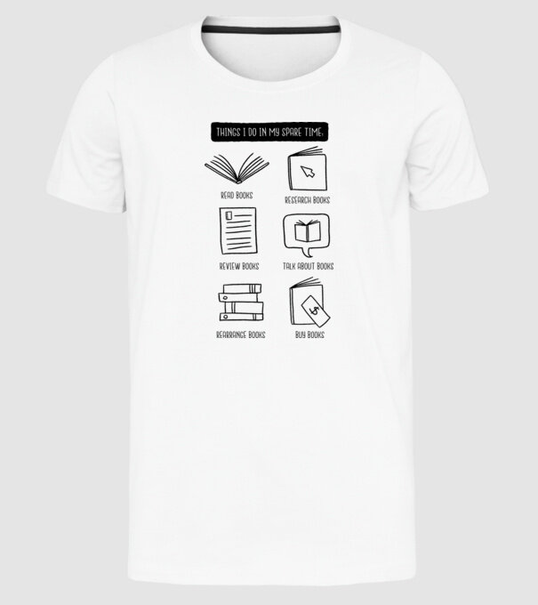 Program de timp liber - Citit model alb pe tricou