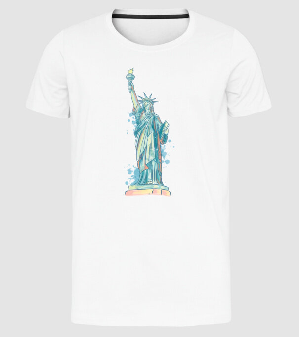 Statuia Libertății model alb pe tricou