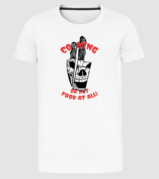 Cuțite de bucătar model alb pe tricou