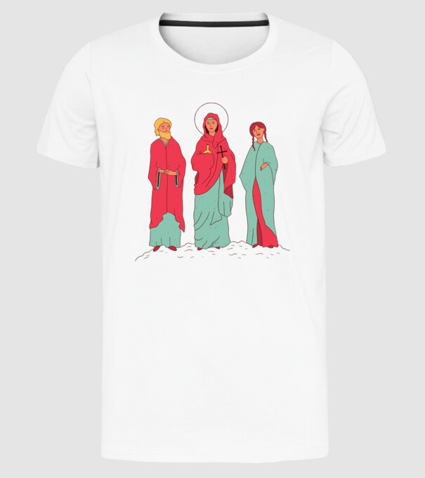 Sfinți model alb pe tricou