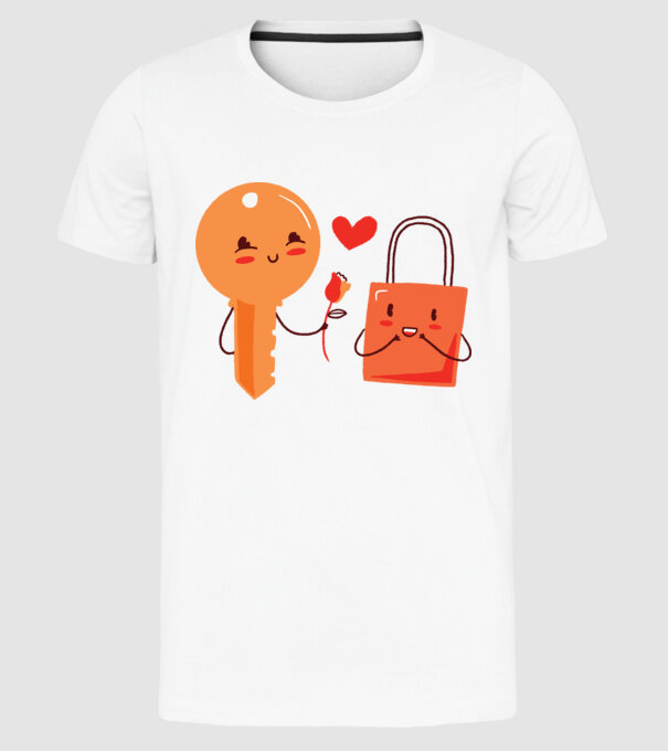 Lacăt Dragoste model alb pe tricou