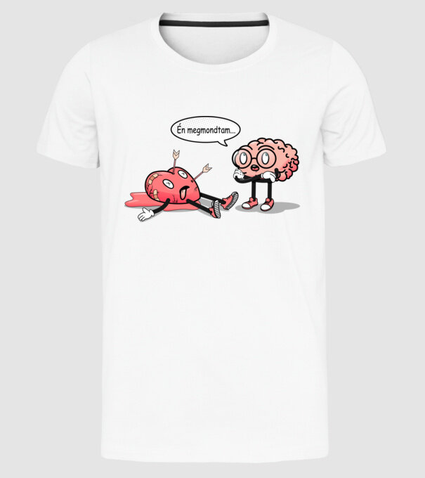Inimă frântă - Terapie creier vs inimă model alb pe tricou