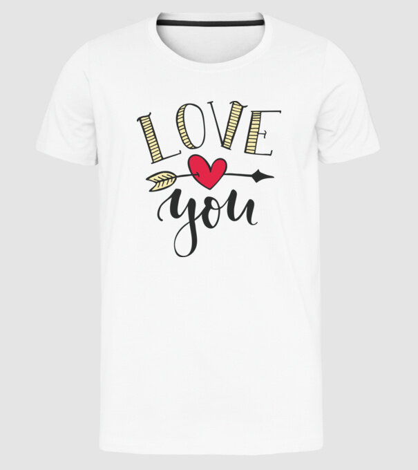 'Te iubesc tricou pentru Valentine''s Day' model alb pe tricou