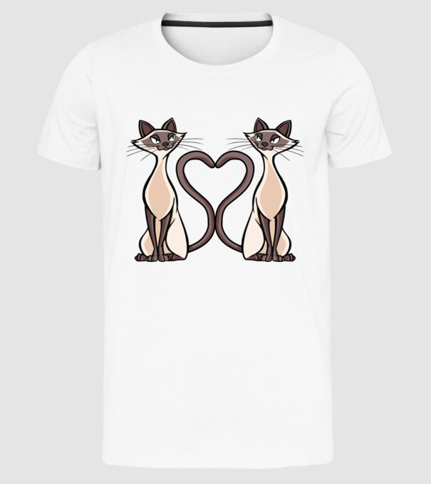 Pisicuțe Siameze model alb pe tricou