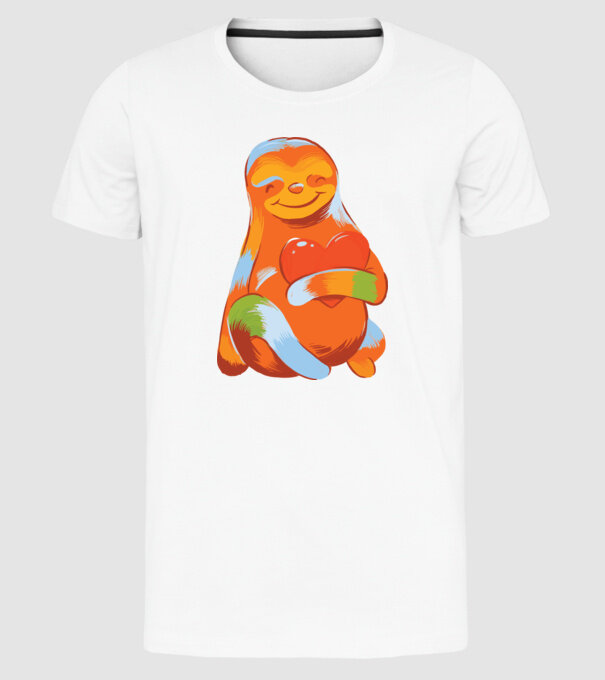 Leneș colorat model alb pe tricou