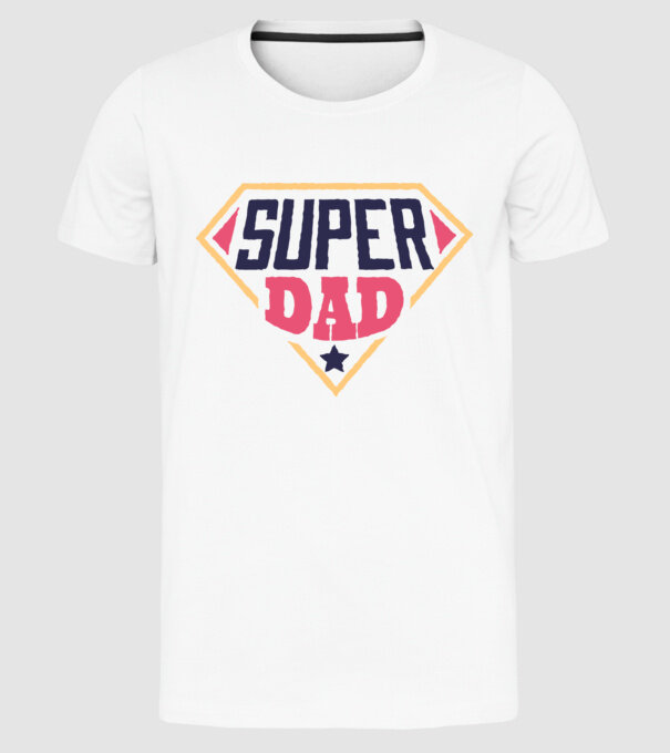 Super Tata model alb pe tricou