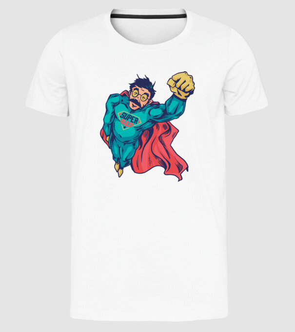 Super Tata model alb pe tricou