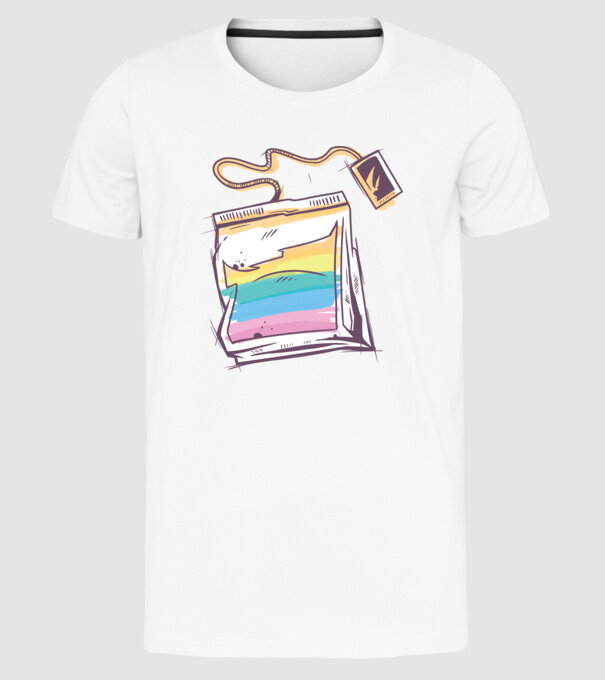 Filtru de ceai model alb pe tricou
