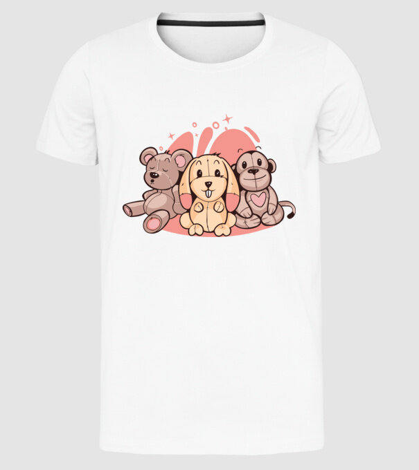 Animale Teddy model alb pe tricou