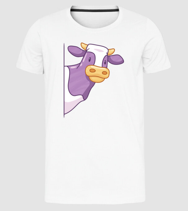 Vacă model alb pe tricou