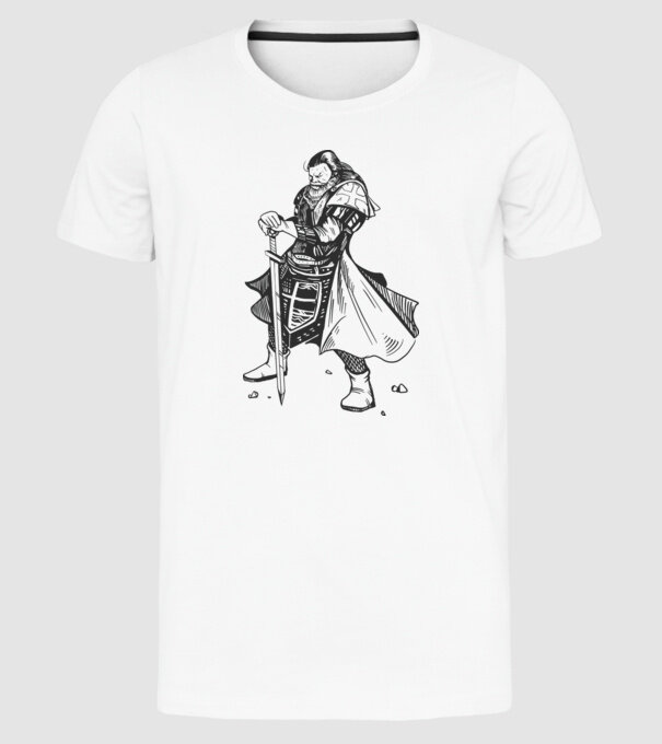 Cavaler Templier model alb pe tricou