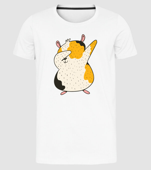 Porcușor de Guineea model alb pe tricou