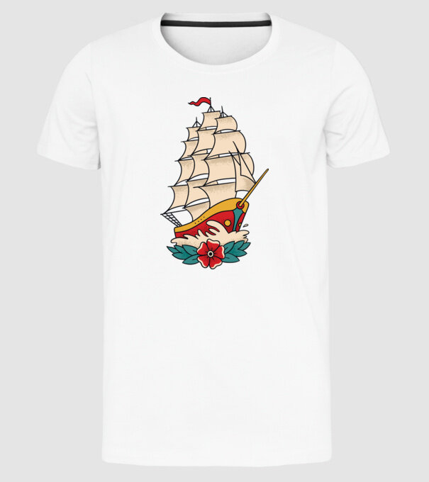 Vapor Tatuaj model alb pe tricou