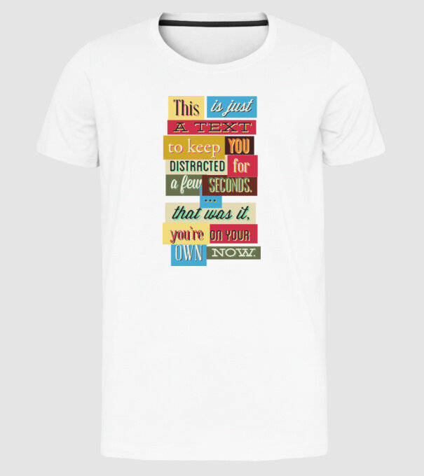 This is just a text to keep you distracted model alb pe tricou