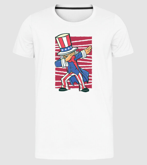 Uncle Sam DAB model alb pe tricou