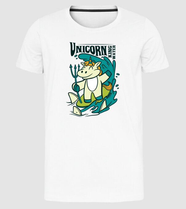 Unicorn regele apelor model alb pe tricou