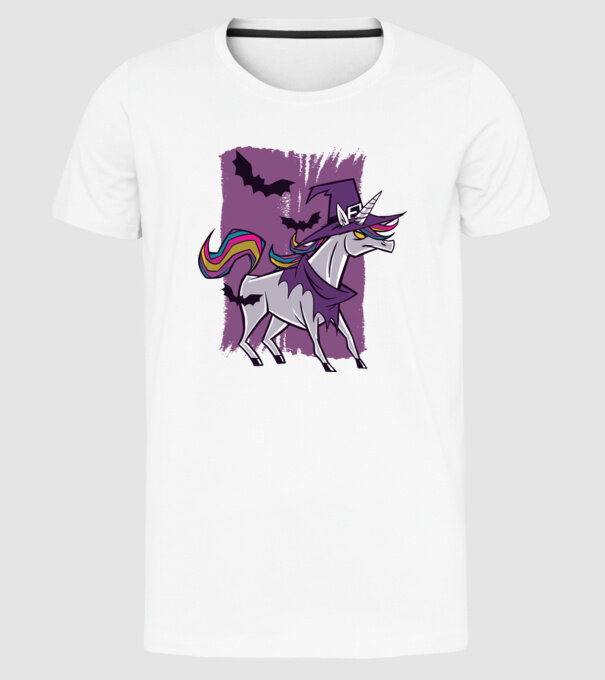 Unicorn vrăjitoare model alb pe tricou