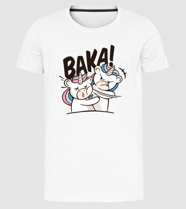 Unicorn palmă model alb pe tricou