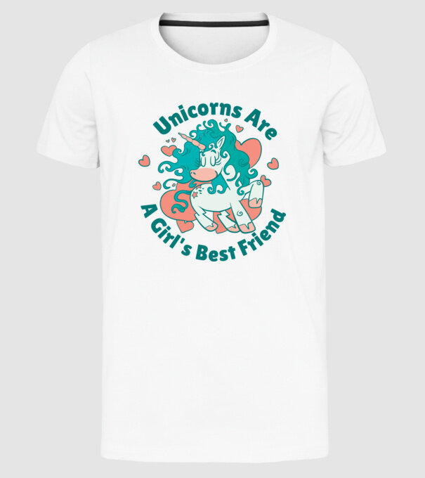 Unicornii sunt cei mai buni prieteni ai fetelor model alb pe tricou