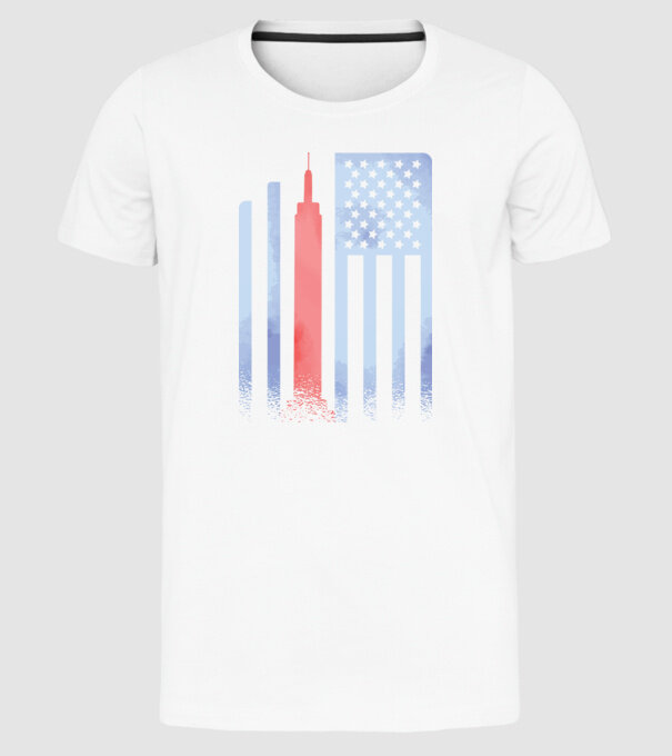 Usa Empire State Building model alb pe tricou