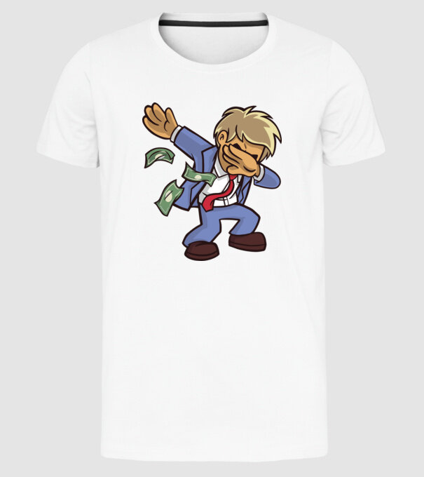 Om de afaceri DAB model alb pe tricou