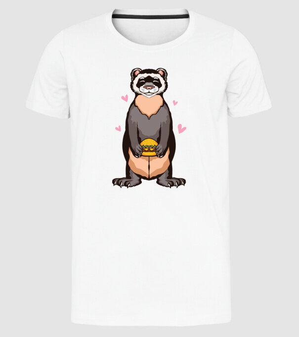 Dihor vânător model alb pe tricou