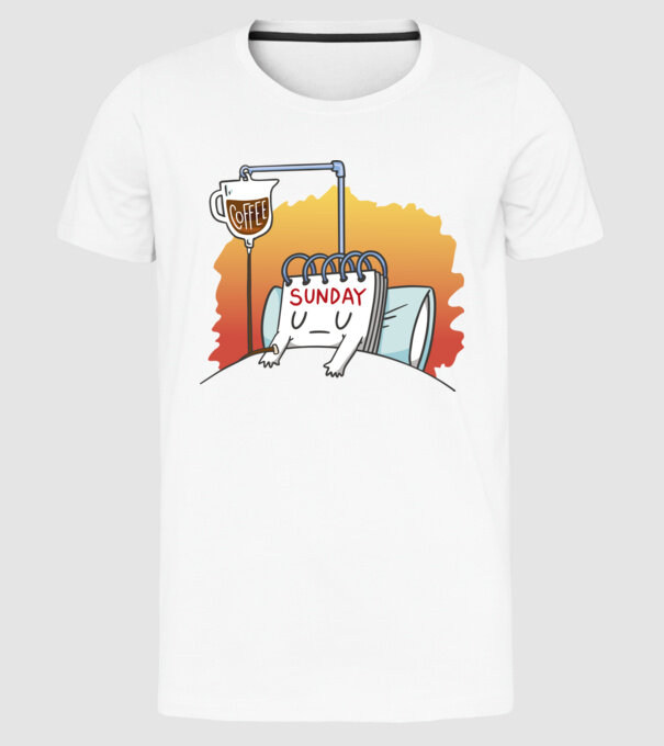 Oboseala de duminică model alb pe tricou