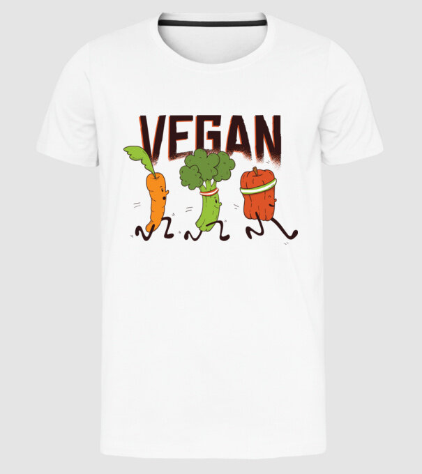 Legume vegan model alb pe tricou