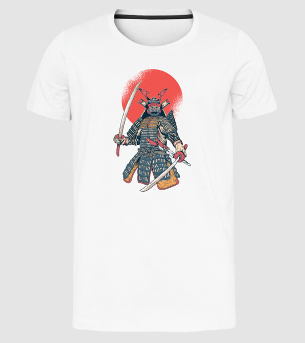 Vintage Samurai tricou arte marțiale orientale model alb pe tricou