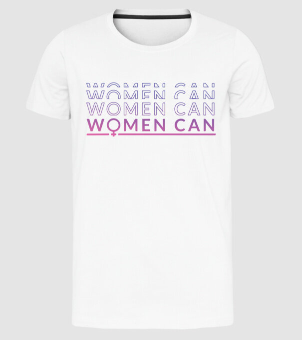 Women Can Ziua femeii model alb pe tricou